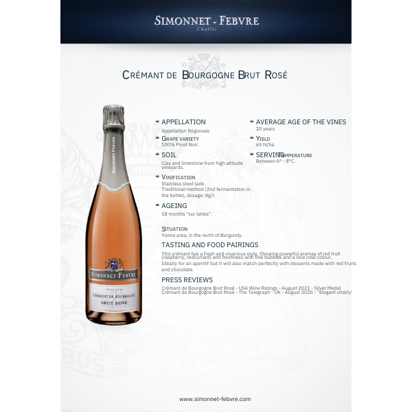 Maison Simonnet-Febvre, Crémant de Bourgogne Brut Rosé